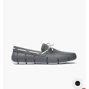 SKIMS Men's Gray Braided Lace Loafer Boat Shoes - see pictures with blue accents